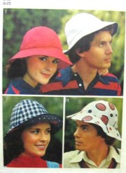 6250 1974 MISS, MEN'S BRIM BEANIE HAT PATTERN ONE SZ